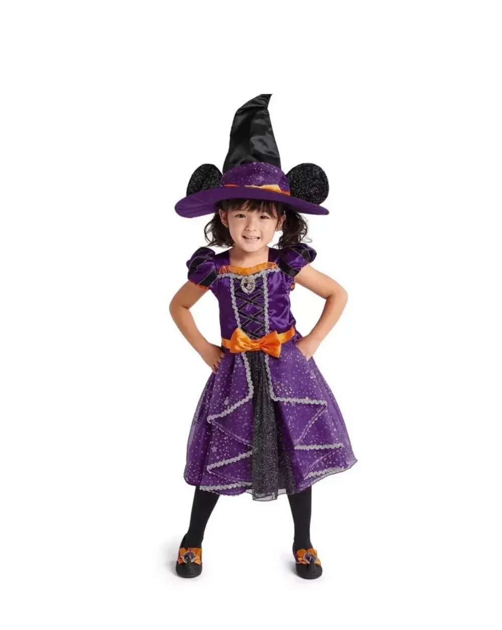 Disney Halloween Minnie Mouse Witch Dress Costume and Hat Size 5/6